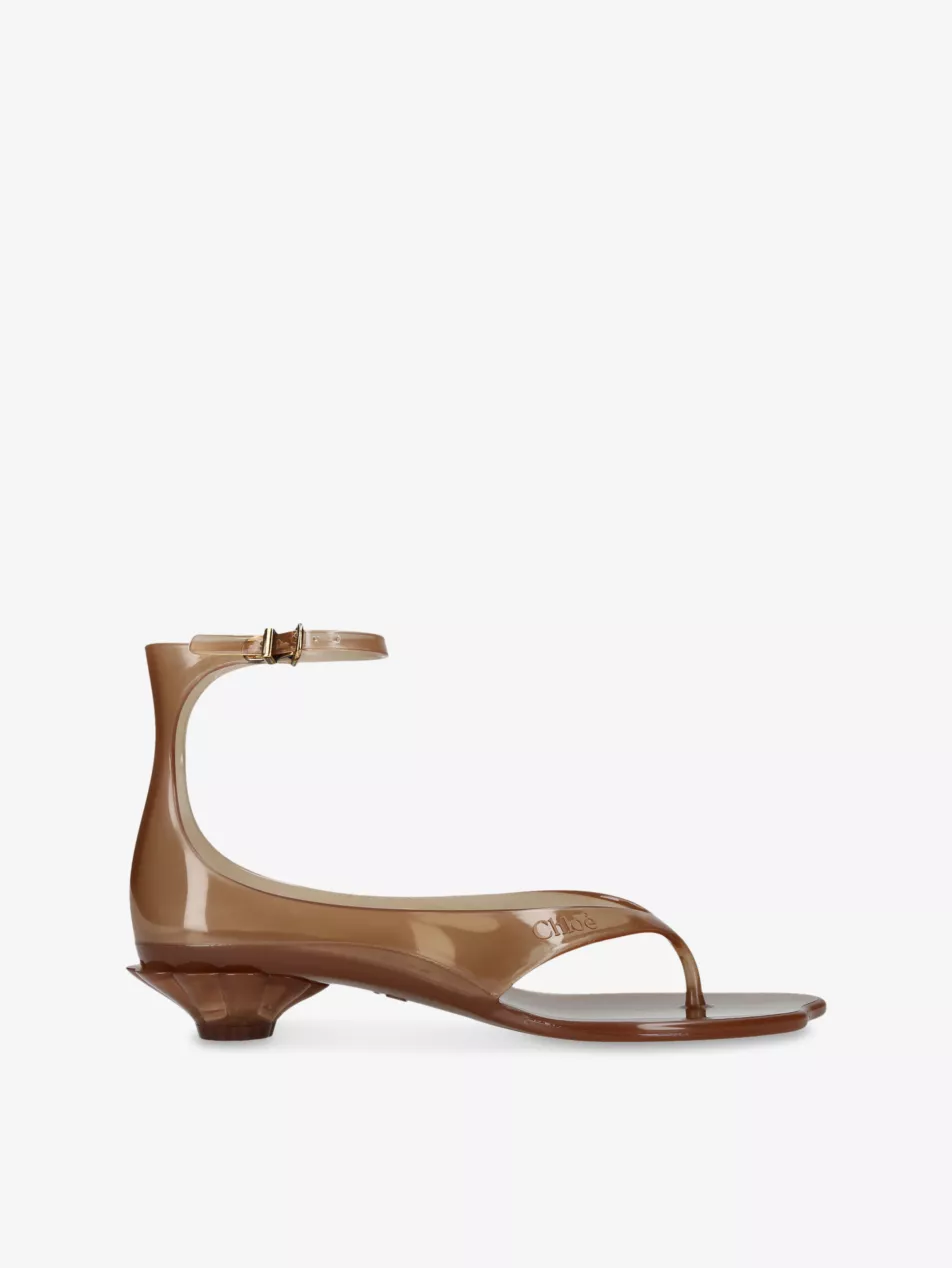 Jelly Rubber Heeled Sandals - Eur 36 / 3 Uk Women