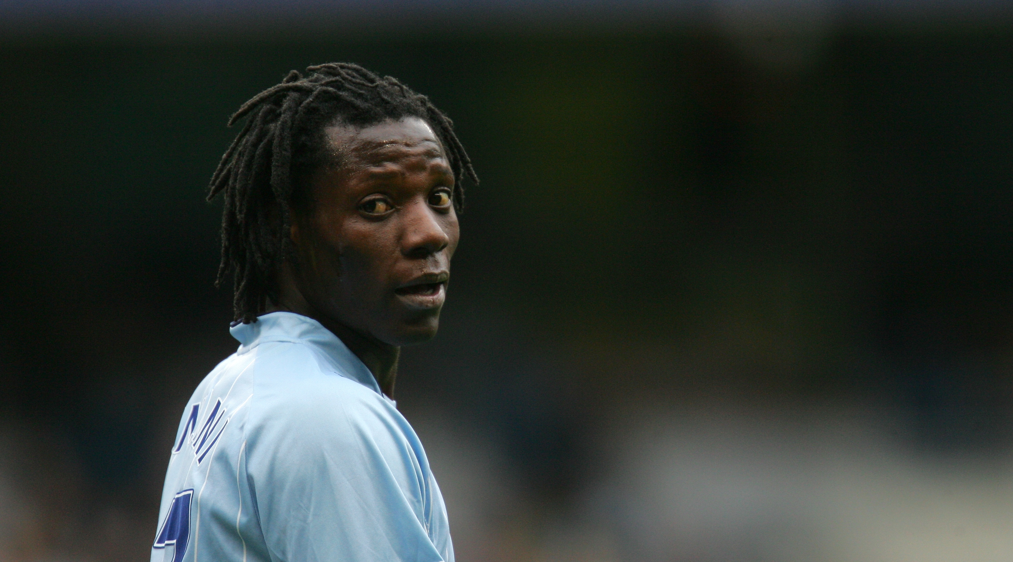 Benjani Mwaruwari of Manchester City (Photo by AMA/Corbis via Getty Images)