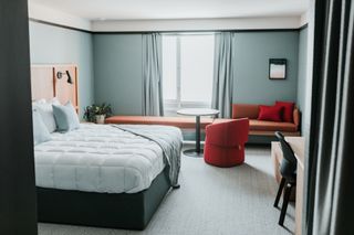 Guest room in Haworth hotel, Michigan