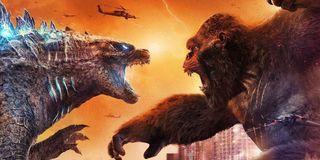 Godzilla and King Kong about to collide in battle