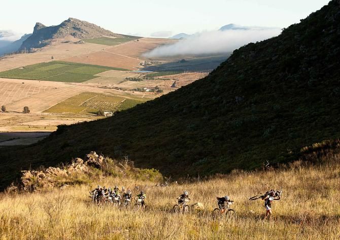 Riders head up hill
