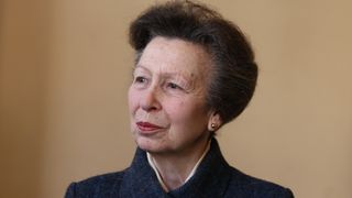 Princess Anne talks to volunteers during her visit to 'Off The Streets' on February 16, 2024