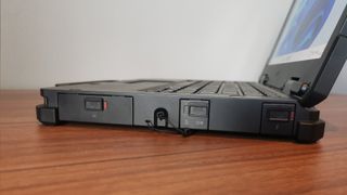 A closeup of the Dell Latitude 7330 Rugged Extreme ports