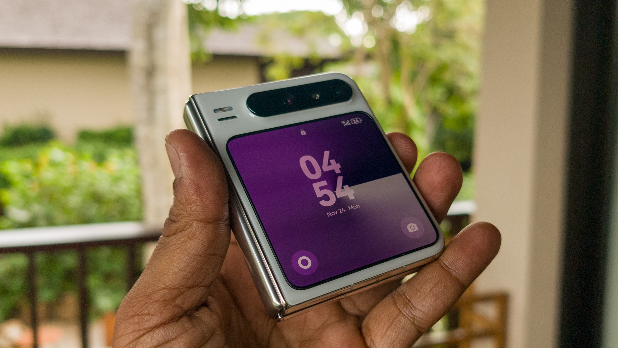 Huawei Pura X front screen in the hand