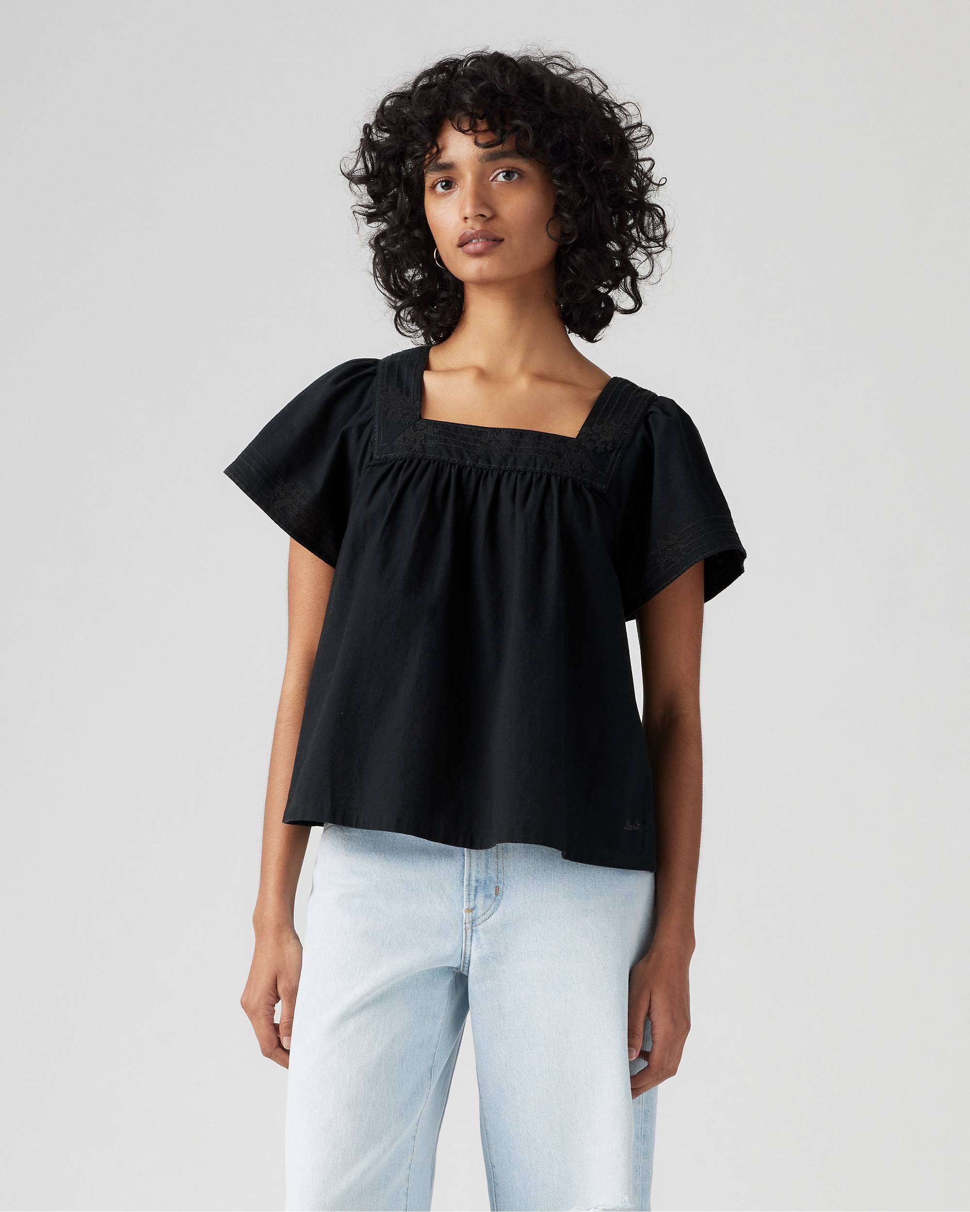 Levi's, Ambre Cotton Linen Babydoll Blouse