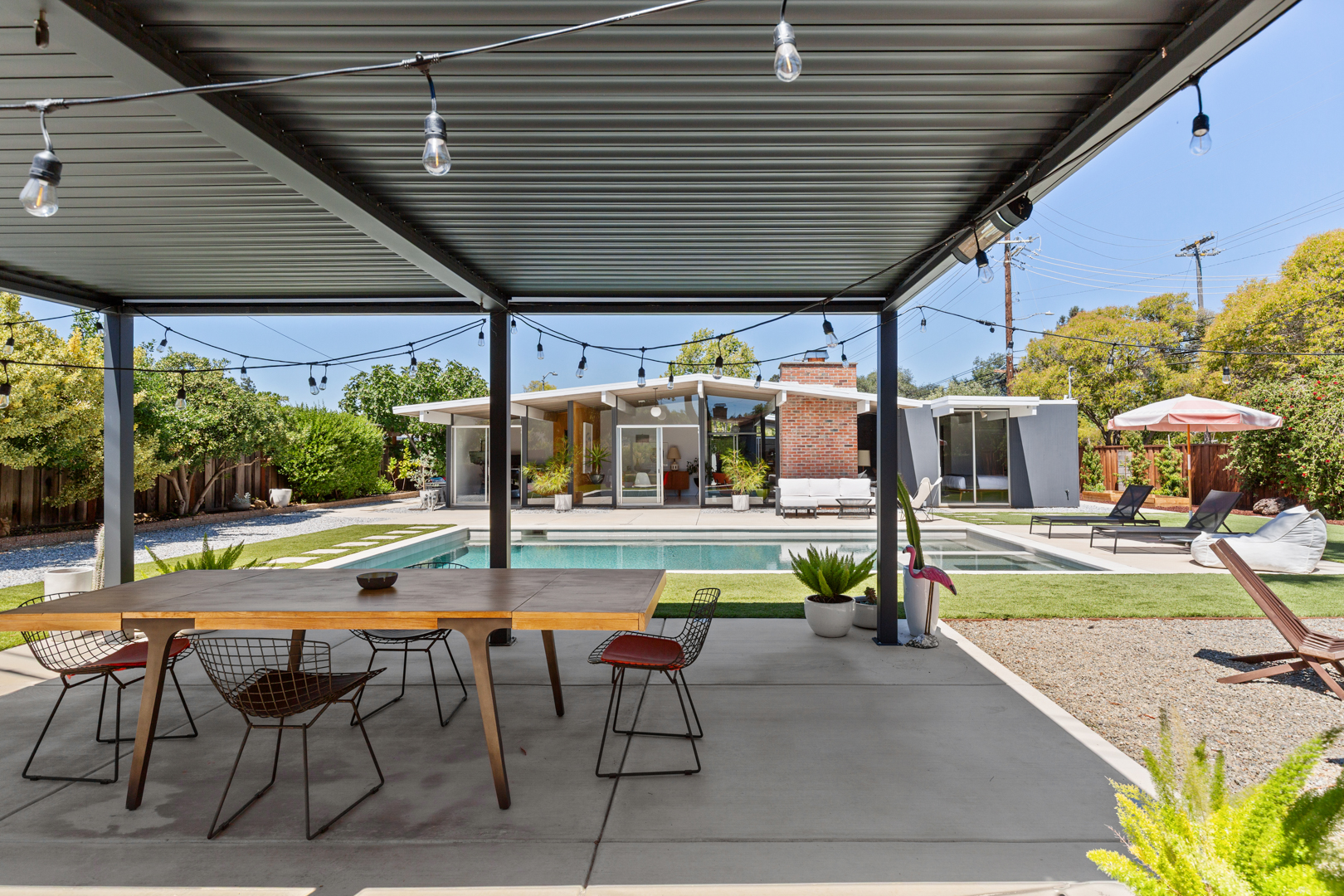The current owners added a pool and pergola