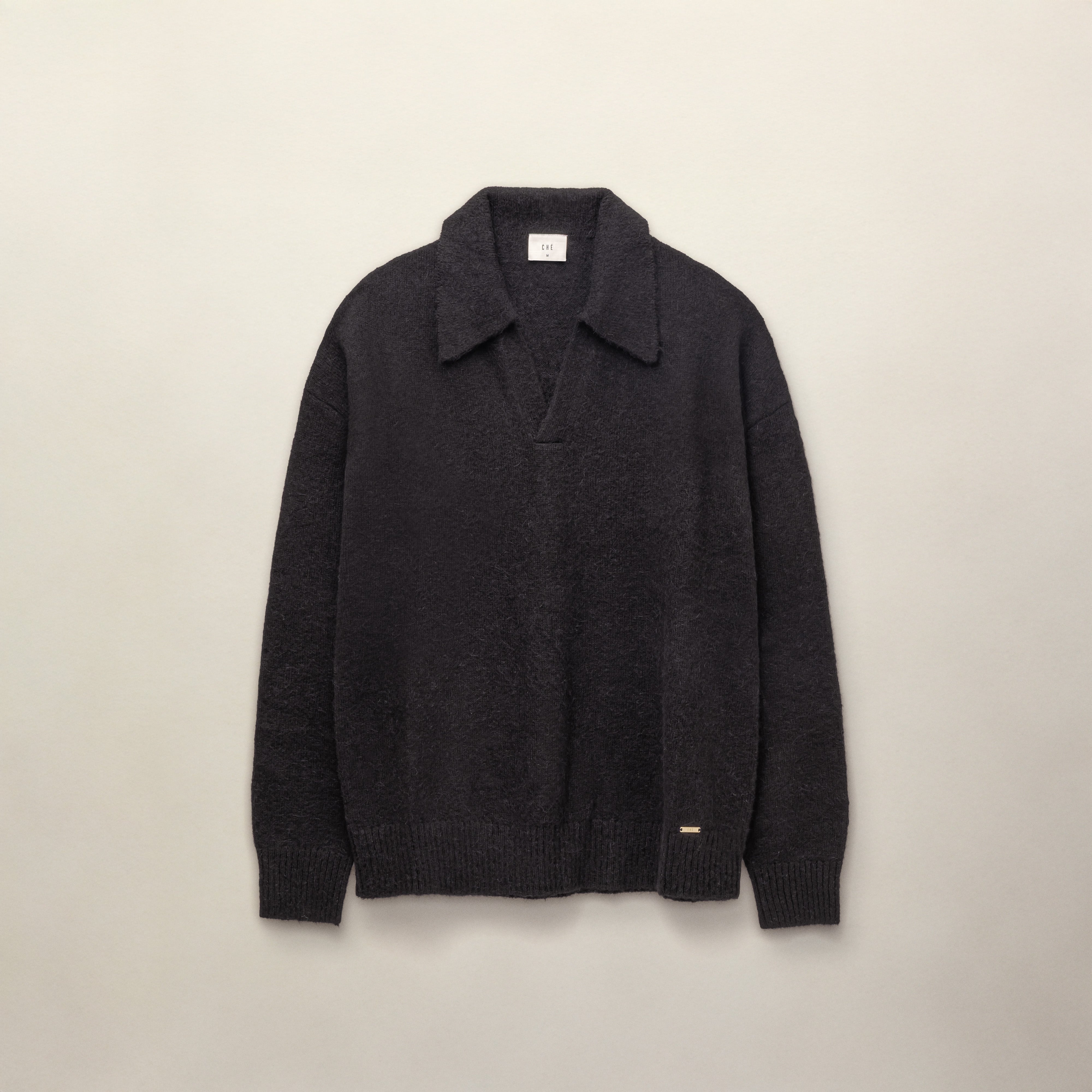 Atticus Open Neck Jumper - Black