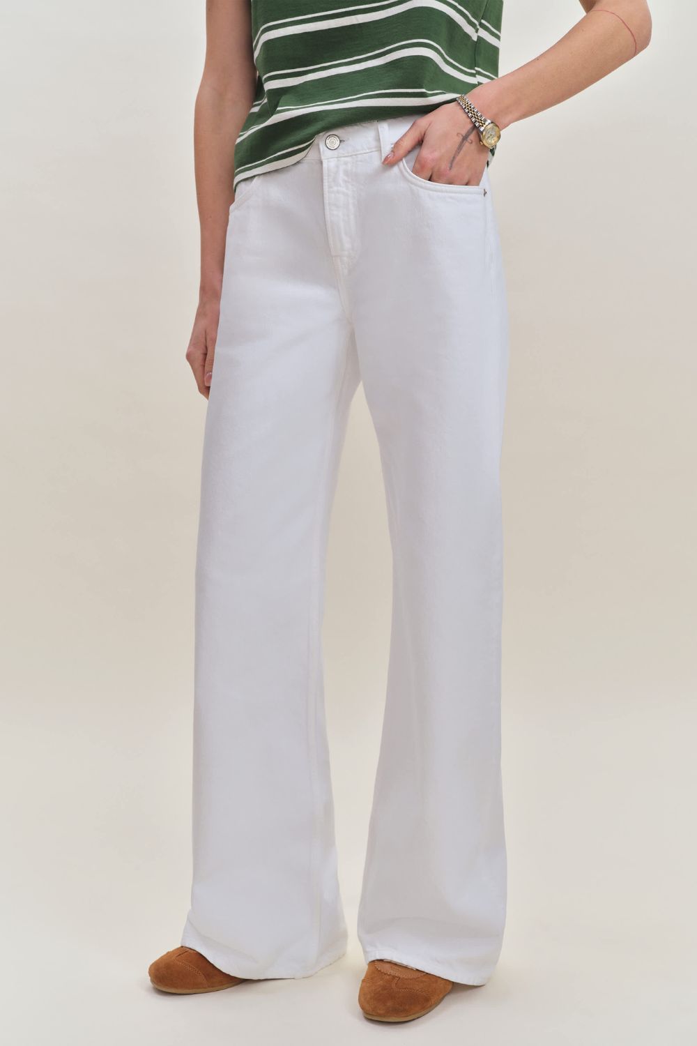 reformation cary wide leg white jeans