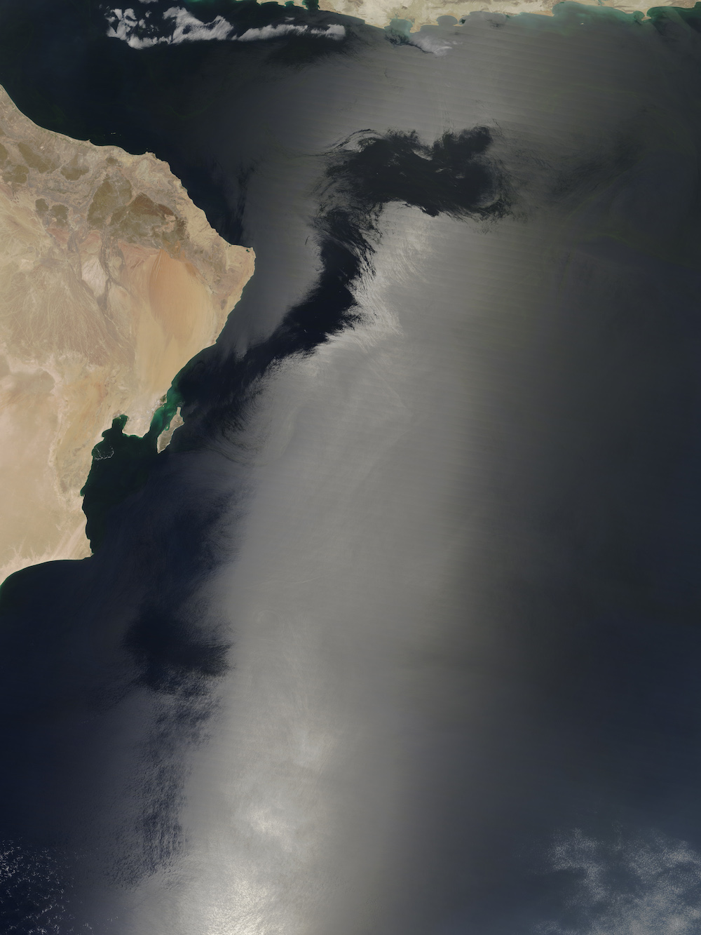 sunglint in the arabian sea