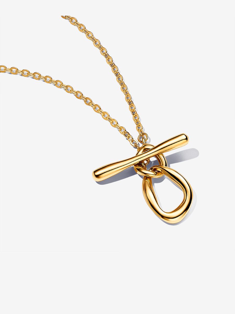 Organically Shaped Circles T-Bar Necklace