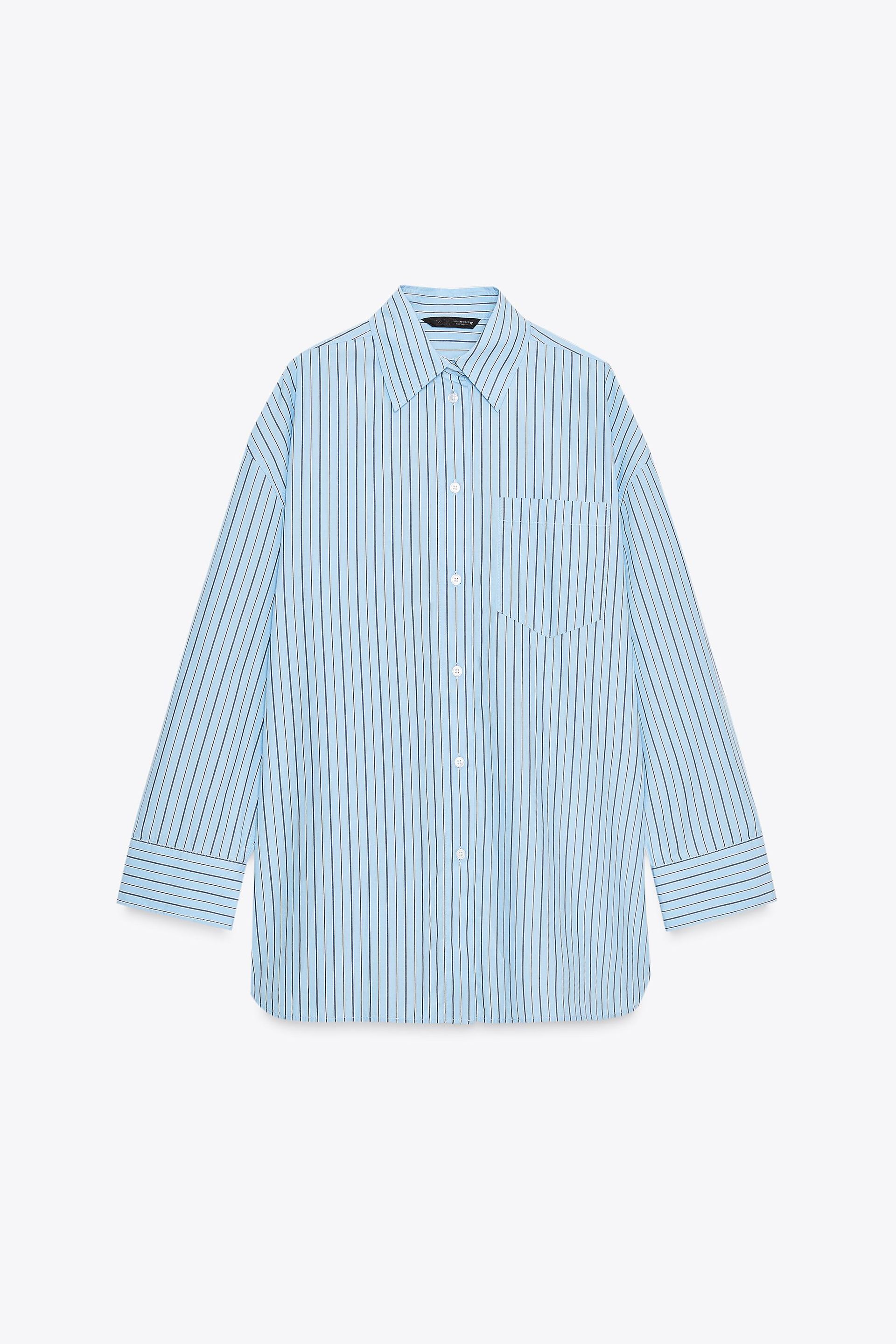 Oversized Striped Poplin Shirt