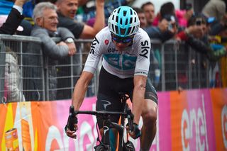 Chris Froome (Team Sky) finishes stage 15 at the Giro d'Italia