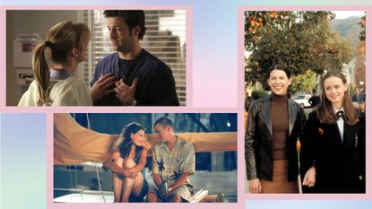 Stills from Grey's Anatomy, Dawson's Creek and Gilmore Girl's in a template
