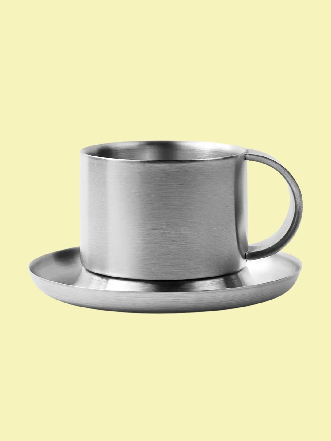 SERVICE PROJECTS, Arlo 03 Brushed Stainless-Steel Saucer and Cup