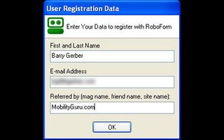 You need an Internet connection to register RoboForm2Go with Siber Systems.