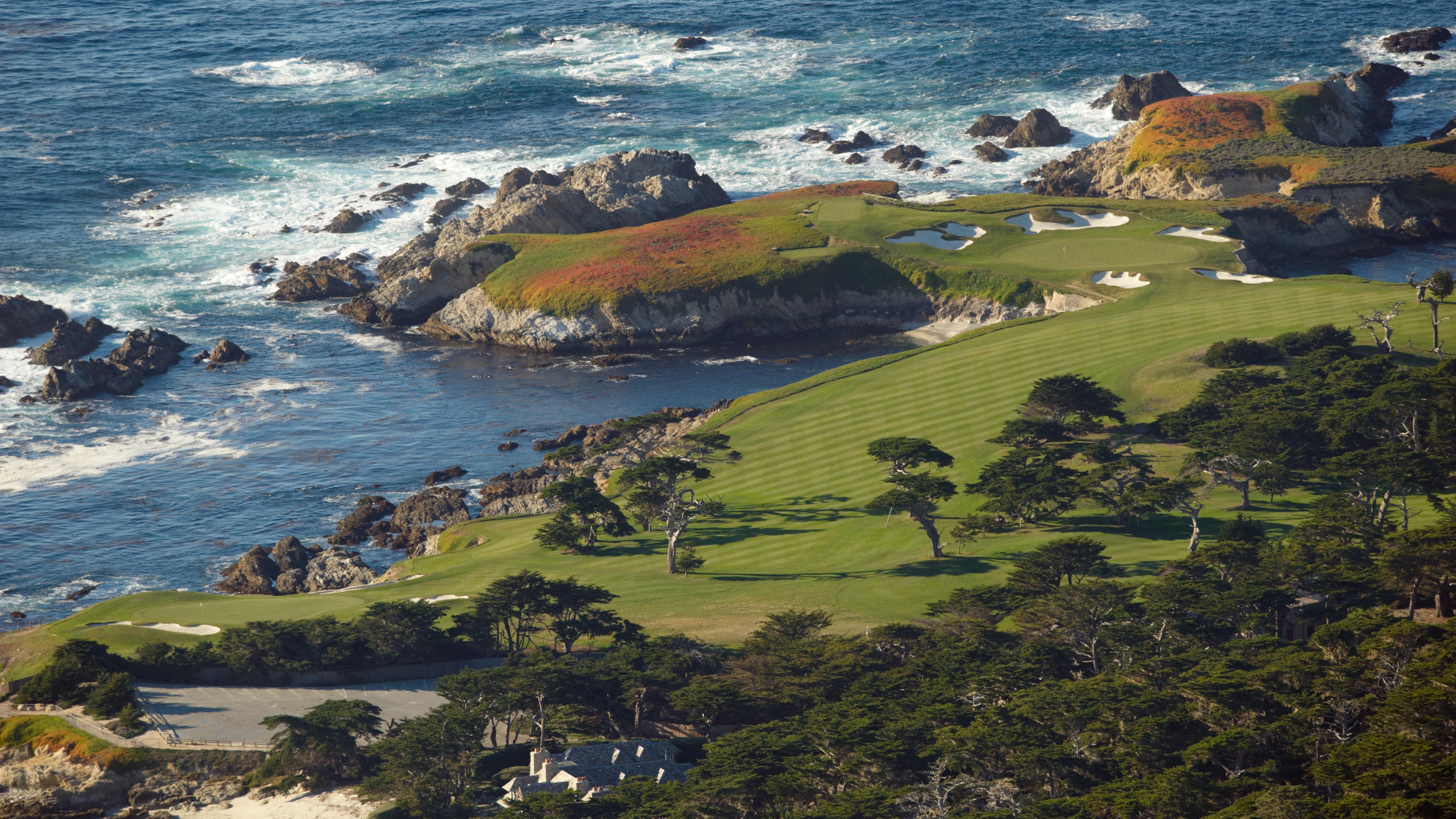 An aerial view of Cypress Point