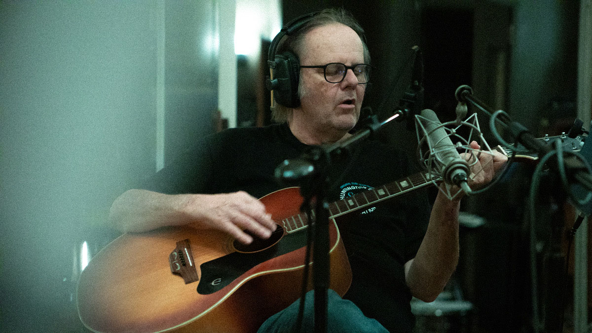 Blues veteran Walter Trout tracks vocals and acoustic guitar in the studio.