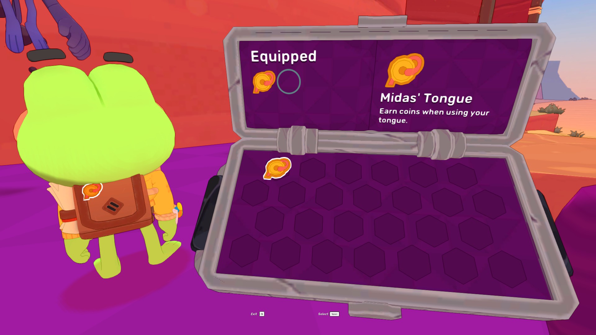 A screenshot of the badge briefcase in Big Hops.