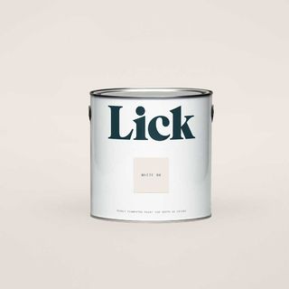 Sample paint tin of Lick's white 06 to get the quiet luxury aesthetic 