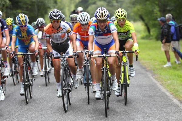 Marianne Vos (Rabo Women) in the World Cup leader jersey