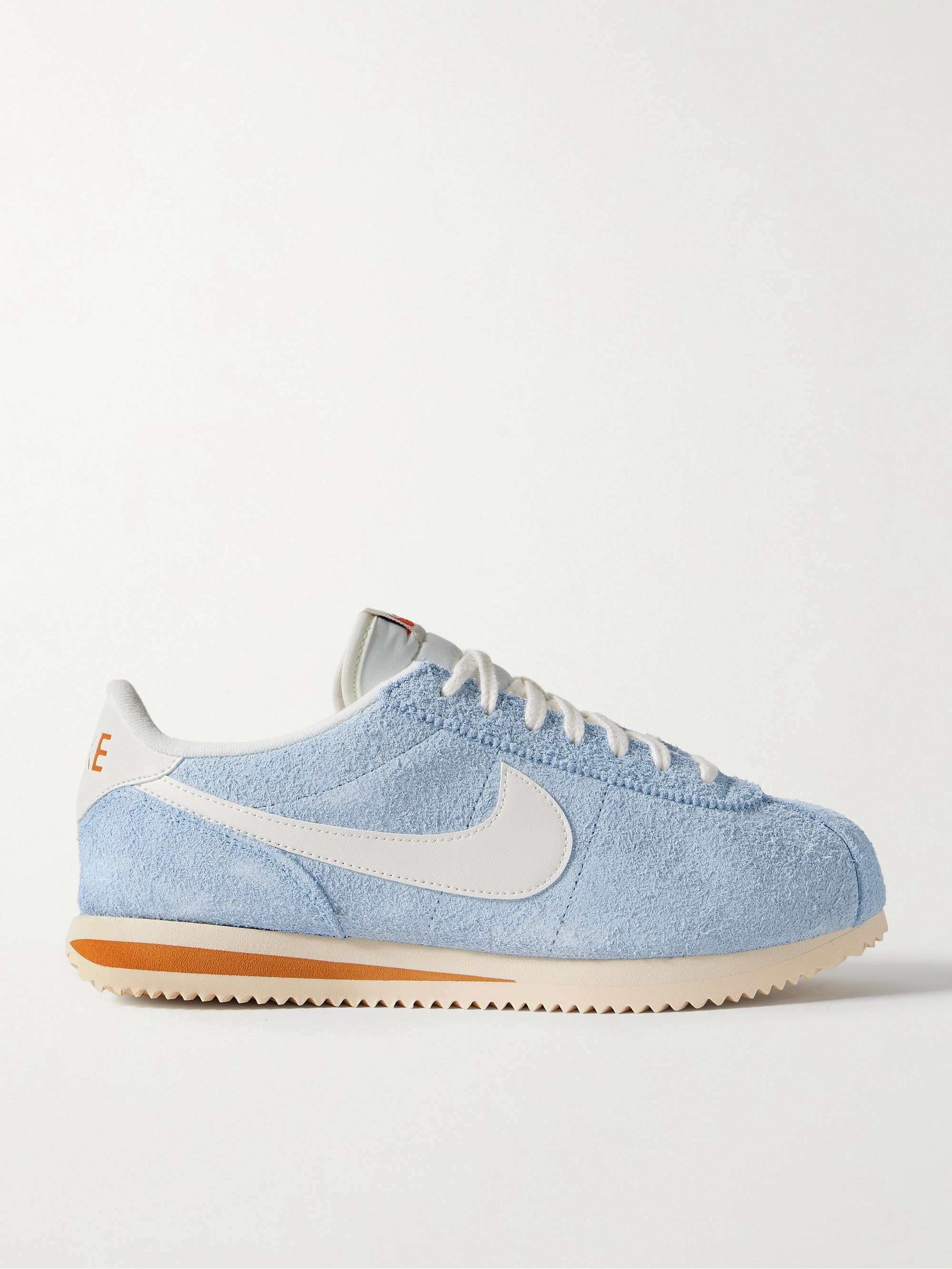 Cortez Vintage Leather-Trimmed Brushed-Suede Sneakers