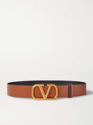 Valentino Garavani Vlogo Reversible Leather Belt