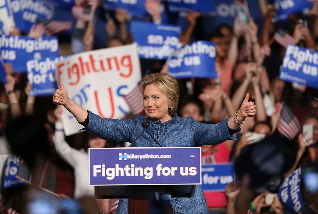 Hillary Clinton speaking in West Palm Beach, Florida