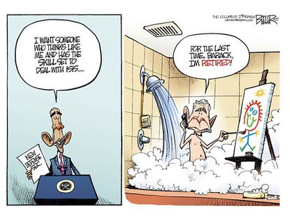 Obama cartoon defense secretary Bush