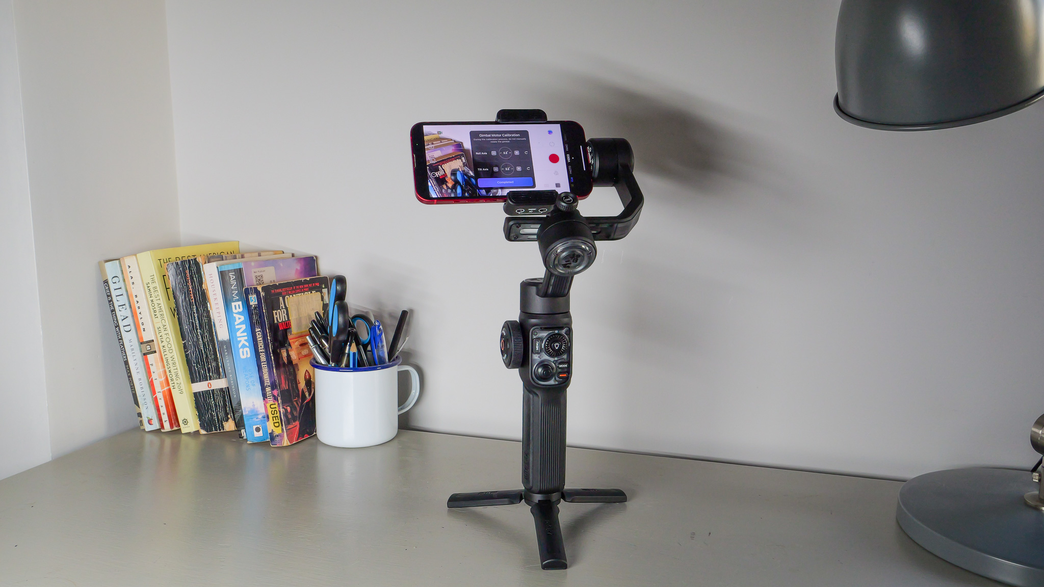 Zhiyun Smooth 5S AI smartphone stabilizer on desktop