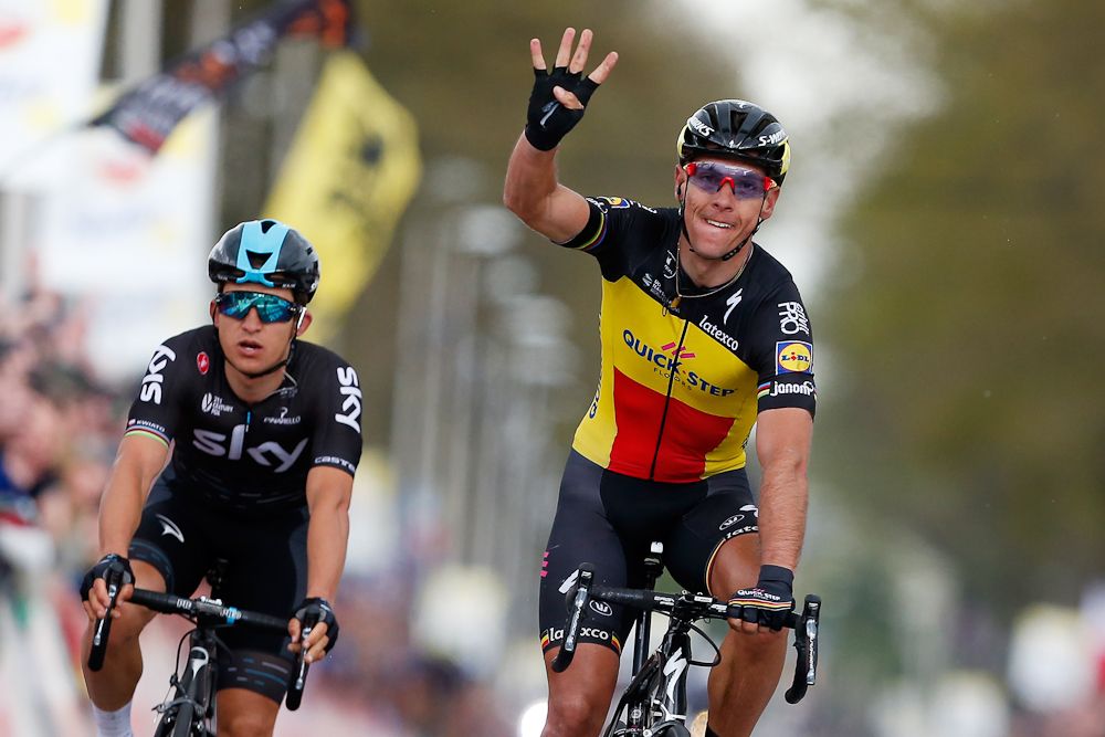 Philippe Gilbert signals his fourth Amstel win in 2017