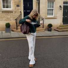 Sinead wearing an Amazon jumper