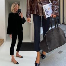 fashion influencers wearing cigarette trousers