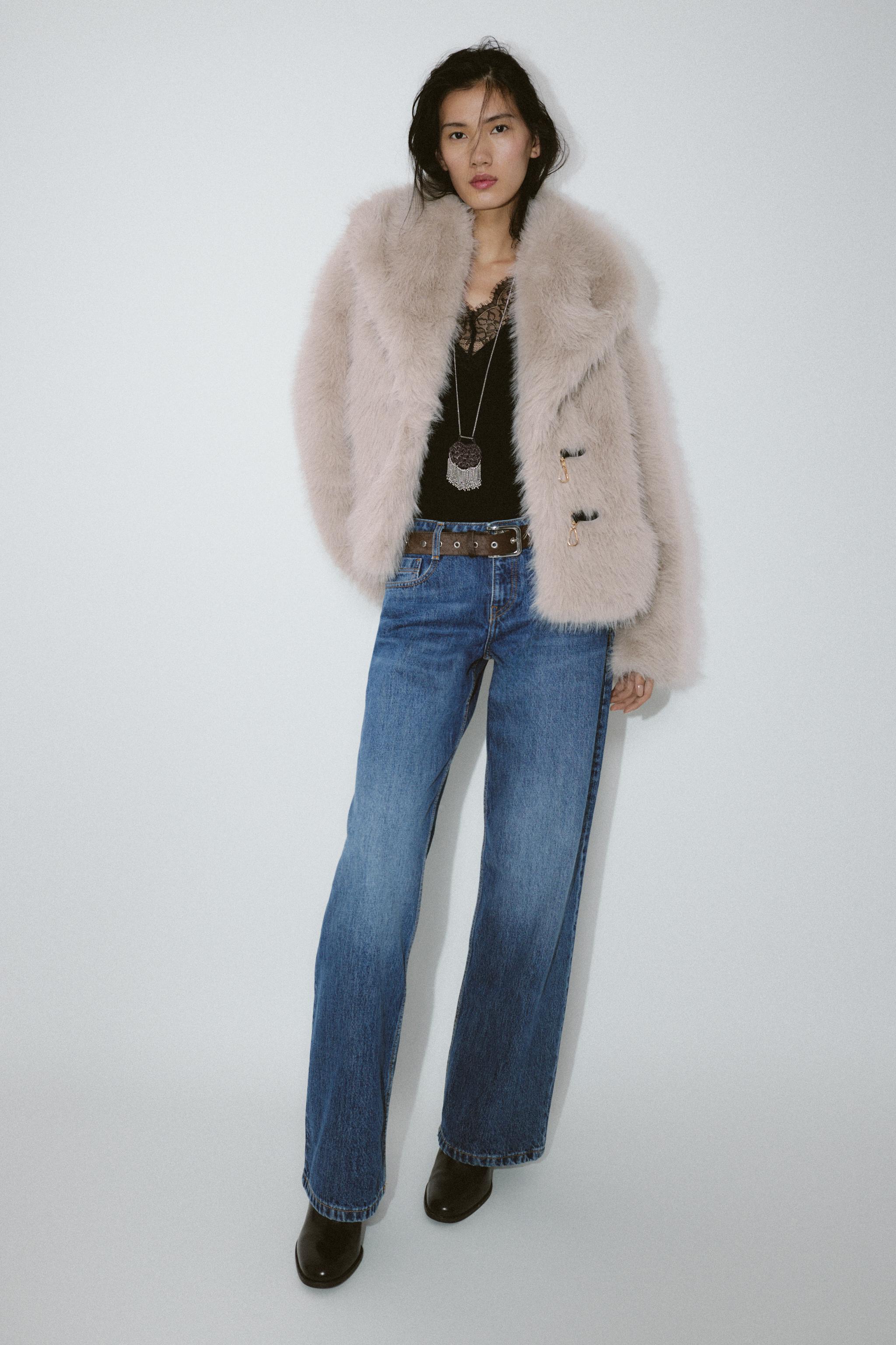Short Faux Fur Toggle Coat