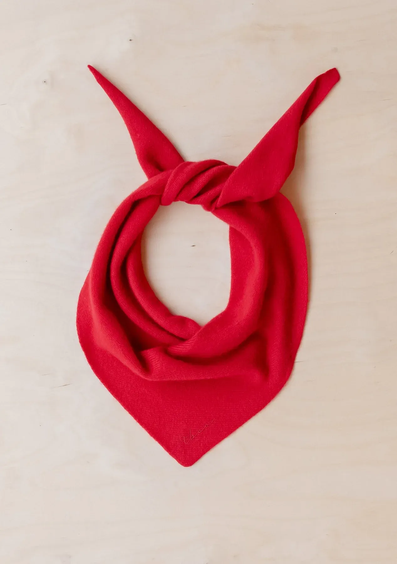 Merino Triangle Scarf In Red