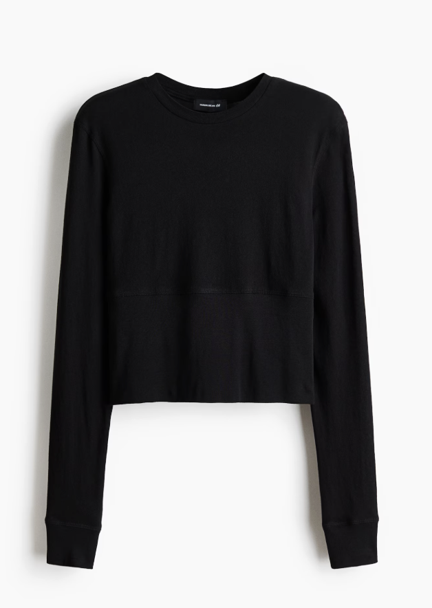 hm, Long-Sleeved Cotton Top