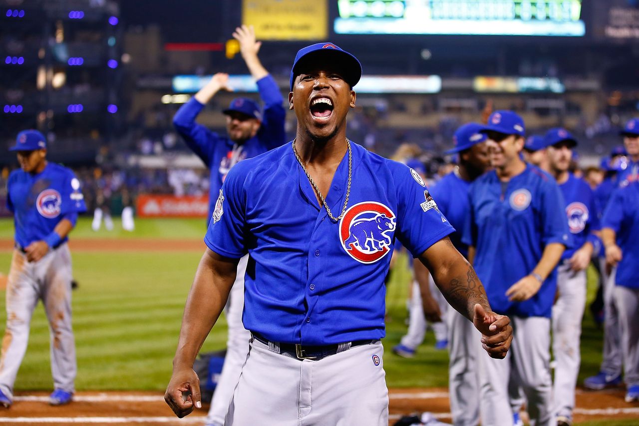 The Chicago Cubs celebrate their Wild Card win.