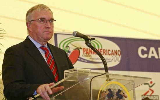 UCI President Pat McQuaid speaks at the Panamerican championships