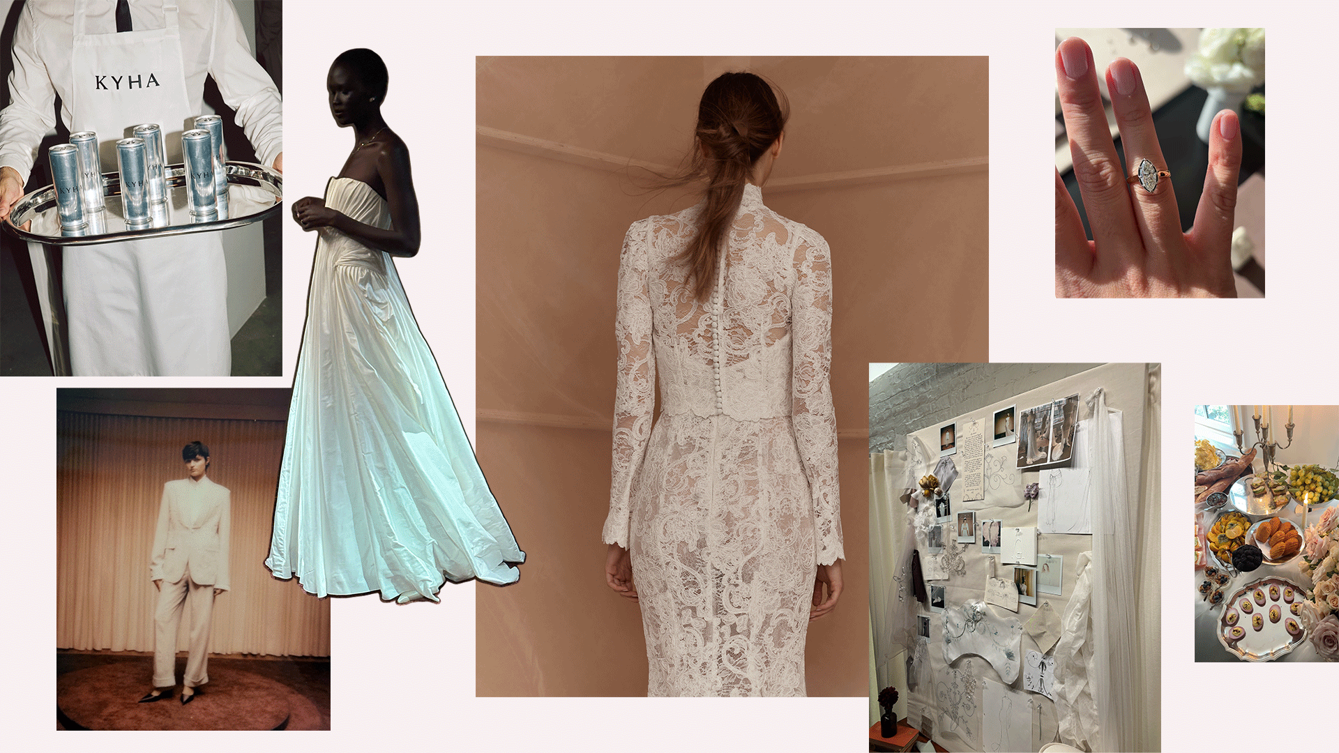 Collage of photos and videos from New York Bridal Week