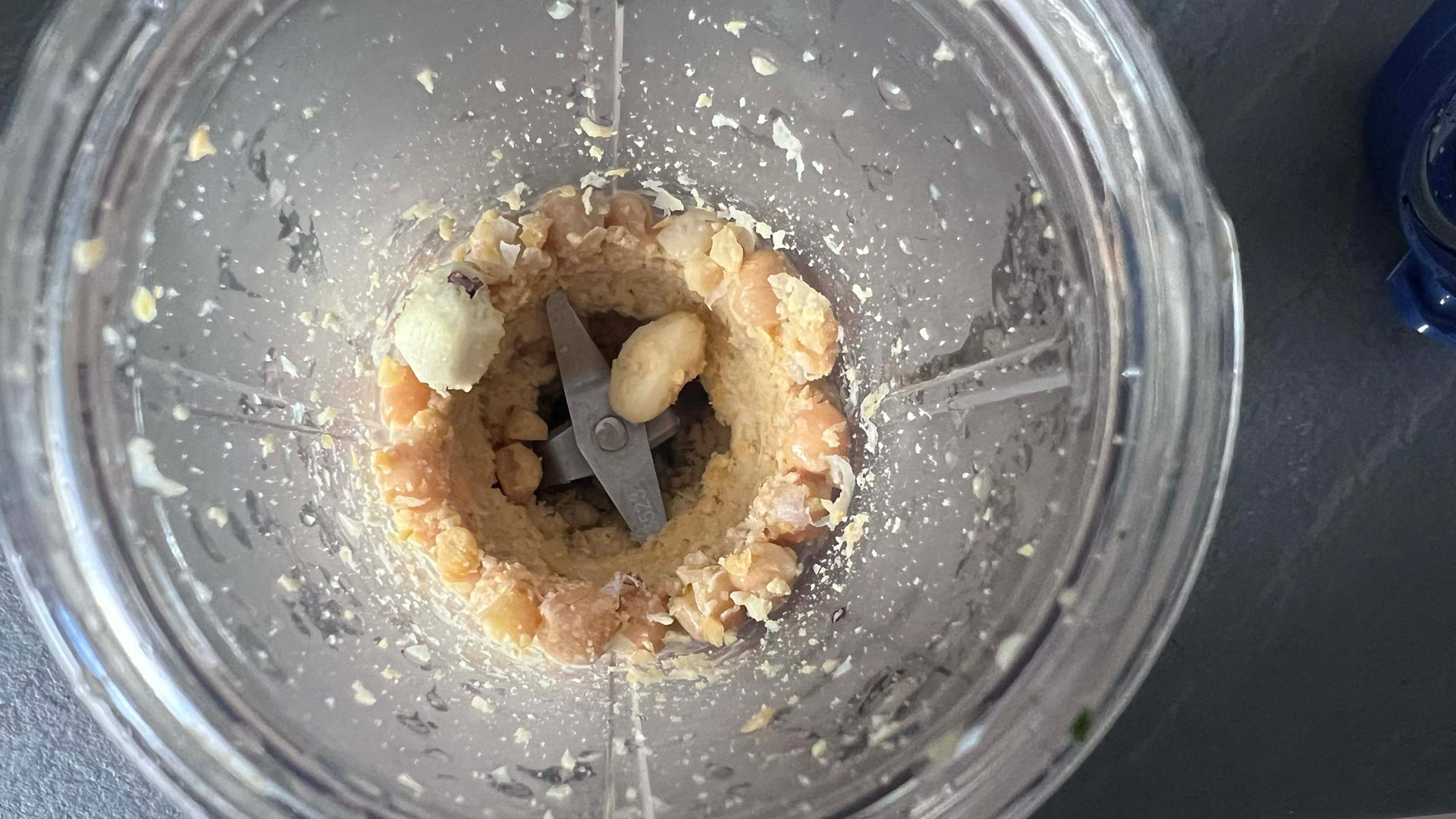 Poorly-made hummus in the Nutribullet Magic Bullet portable blender