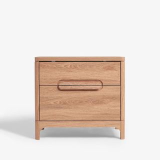 Mid Natural Nolan Oak Effect 2 Drawer Bedside Table