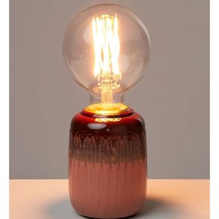 pink color table lamp