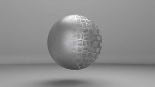 3D sphere with a metallic texture pattern