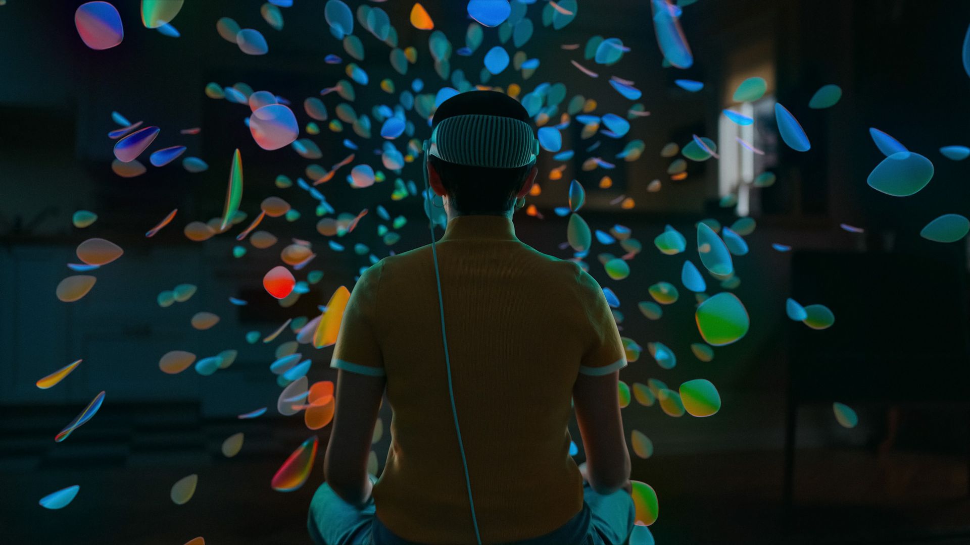 Apple Vision Pro user in headset