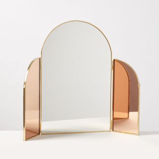 Arch Triple Gold & Glass Dressing Table Mirror