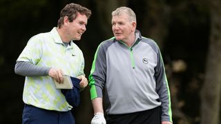 Robert MacIntyre talks to father Dougie at the Alfred Dunhill Links Championship