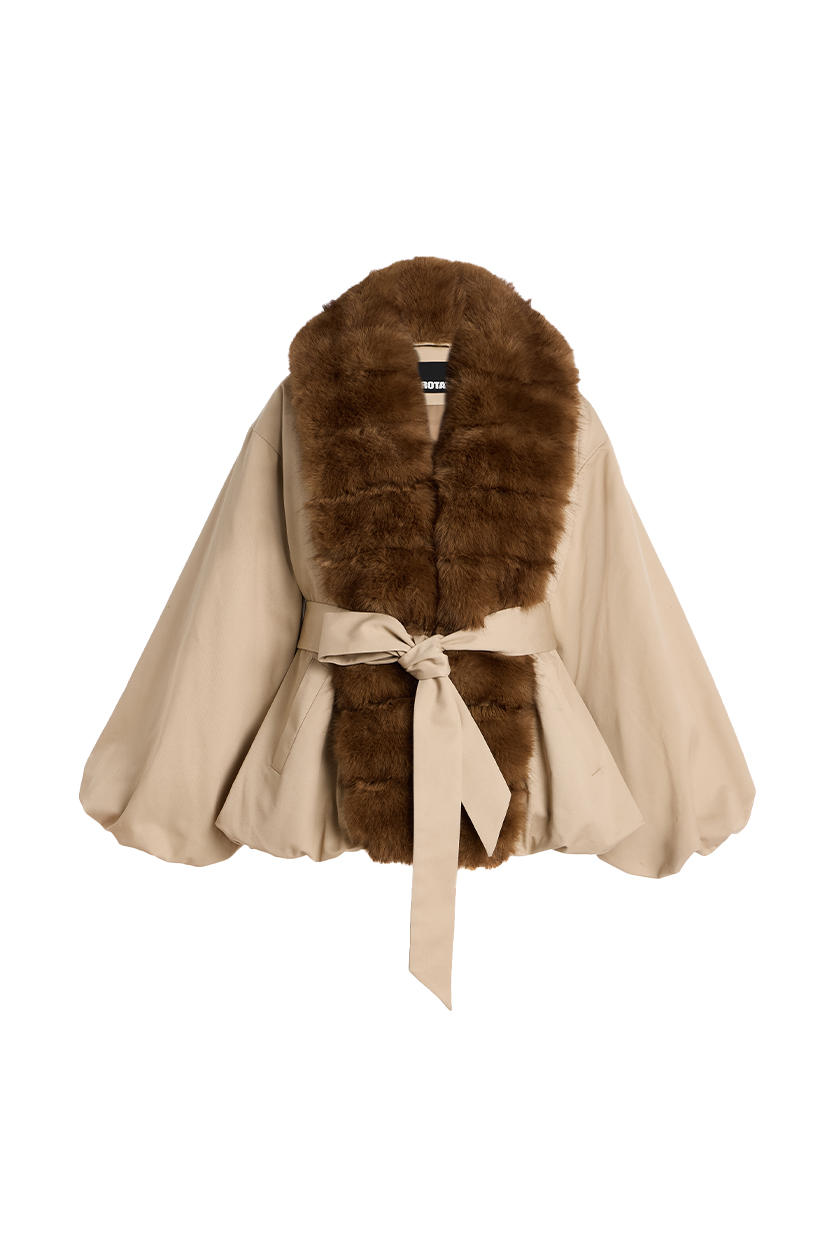 ROTATE, Faux Fur-Trimmed Jacket