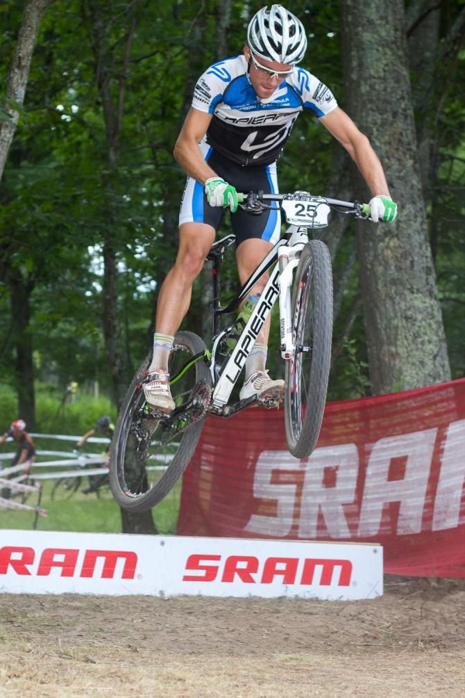 Ryan Standish getting big air on the ramp.