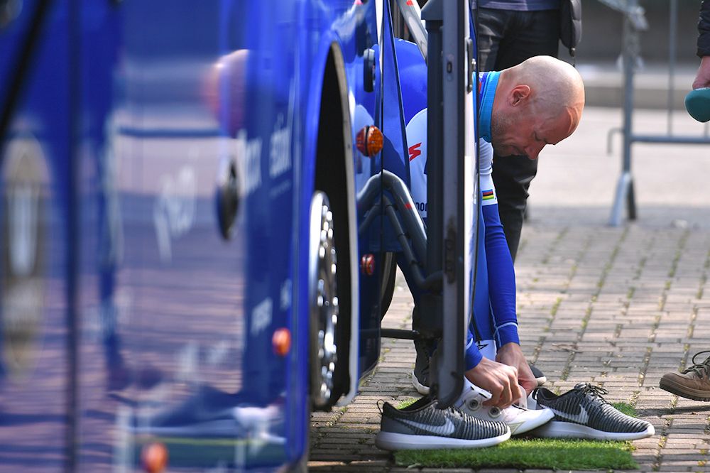 Tom Boonen gets ready for a training ride ahead of Milan-San Remo