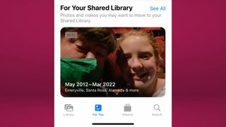 iCloud Shared Photo Library suggestions