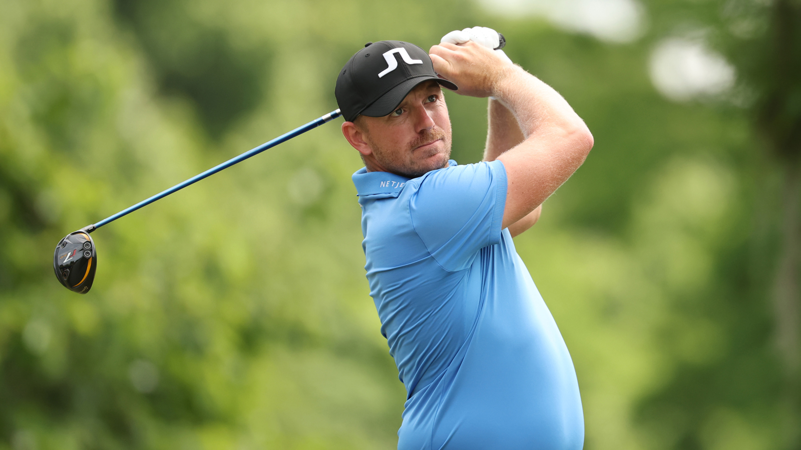 Matt Wallace hits a mini driver off the tee